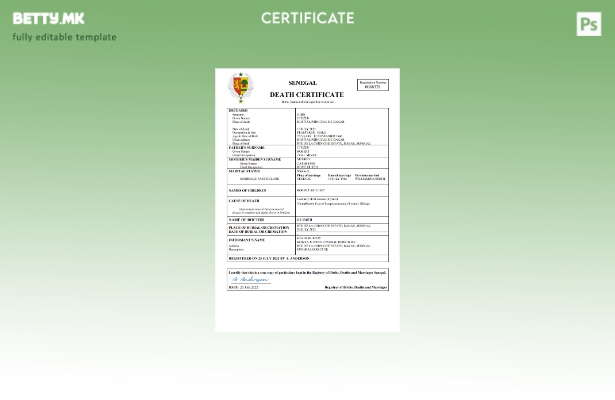 модерен стил Сенегал од витално значење за умрениот шаблон Word и PDF шаблон